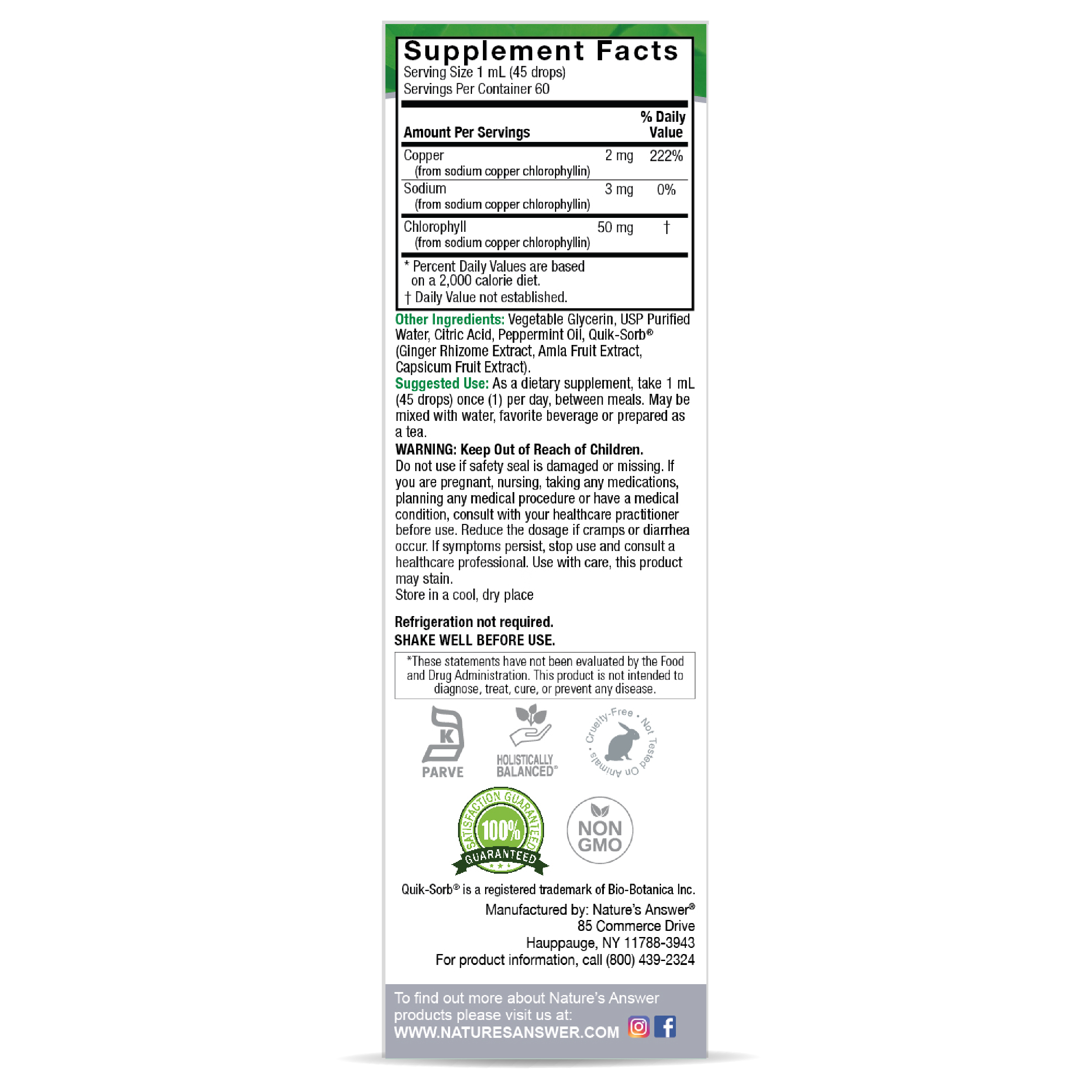 Chlorophyll Liquid Drops 2oz - Image 2